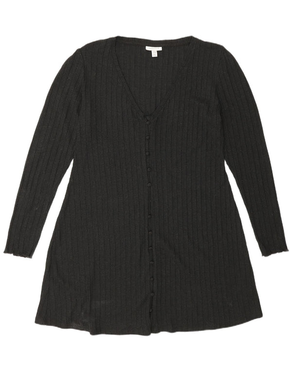 Topshop Damen Langarm-Pulloverkleid UK 18 XL Graues Polyester