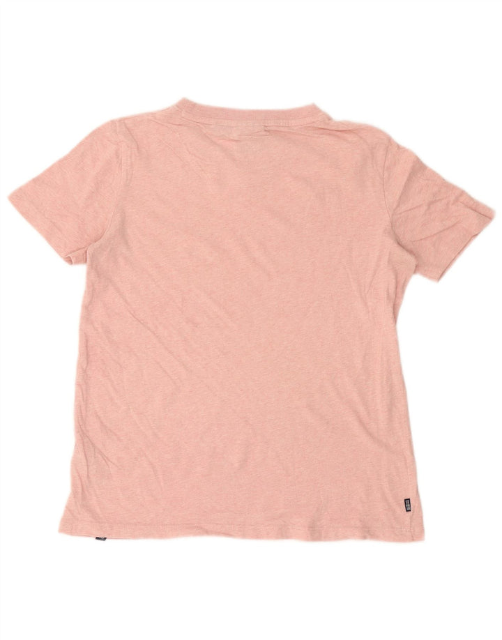 Superdry Damen T-Shirt Top UK 8 Small Rosa Baumwolle