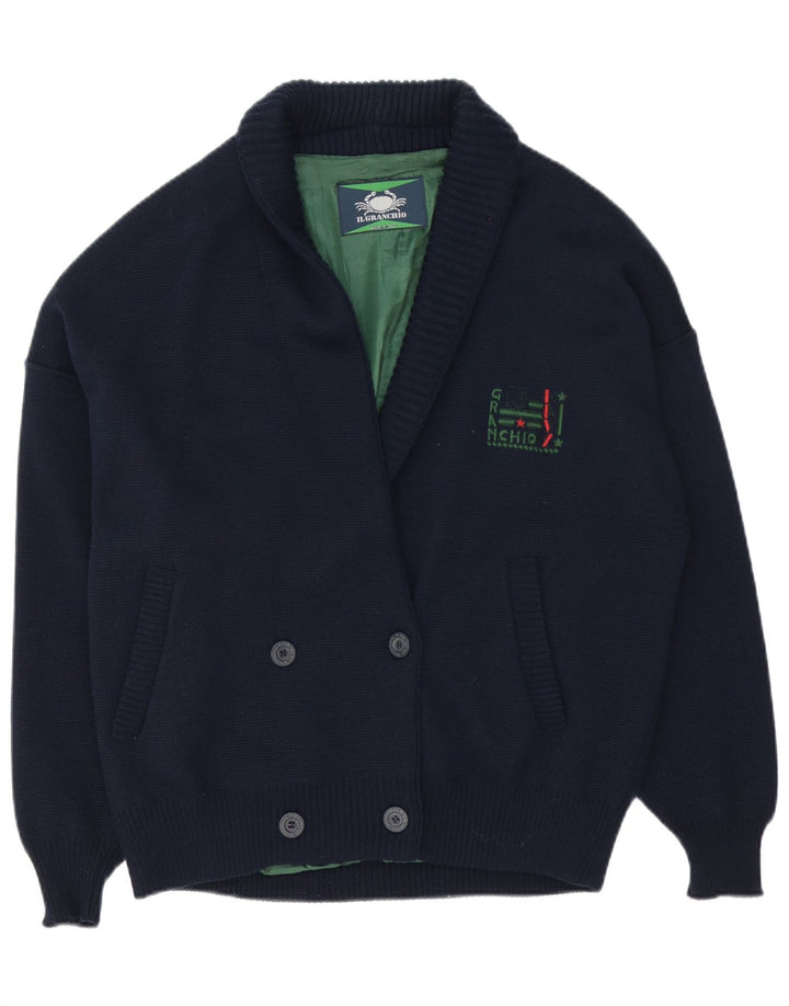 Il Granchio Herren Strickjacke XL Marineblaue Wolle