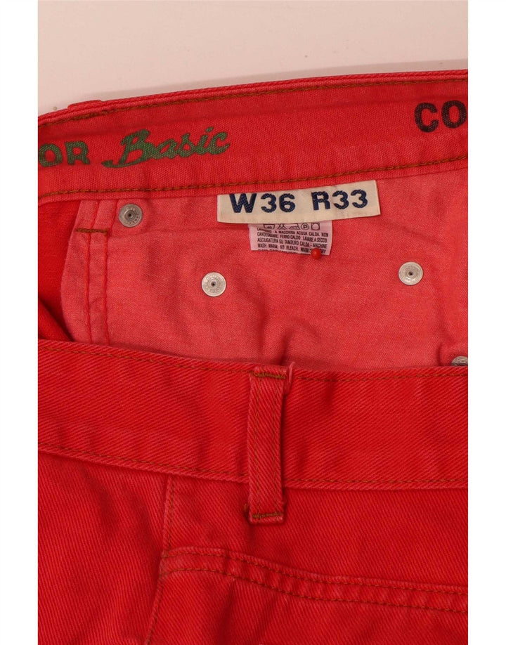 Vintage Herren Straight Jeans W36 L31 Rote Baumwolle