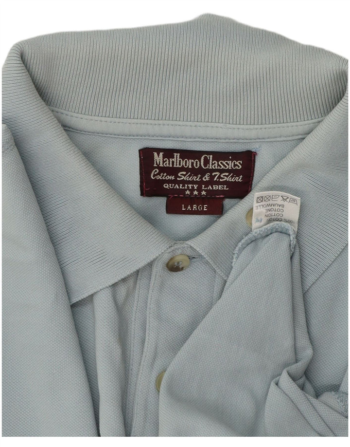 Marlboro Classics Herren-Poloshirt, große blaue Baumwolle