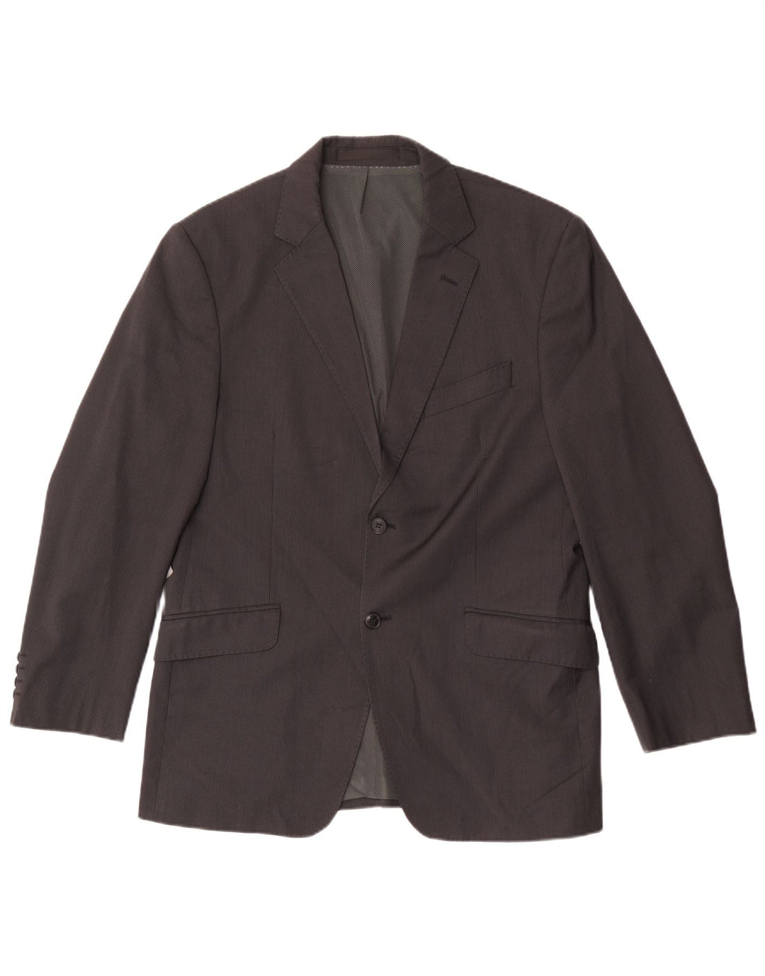 Marks & Spencer Herren-Blazer mit 2 Knöpfen, UK 40, mittelgrau, Nadelstreifen