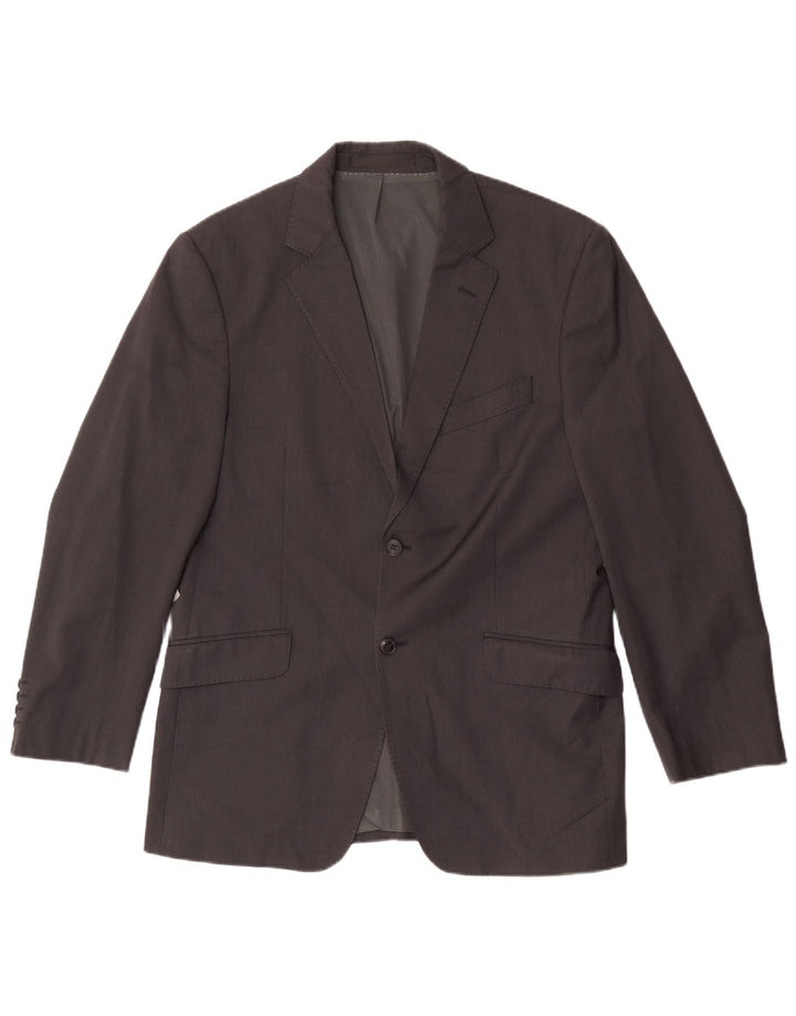 Marks & Spencer Herren-Blazer mit 2 Knöpfen, UK 40, mittelgrau, Nadelstreifen