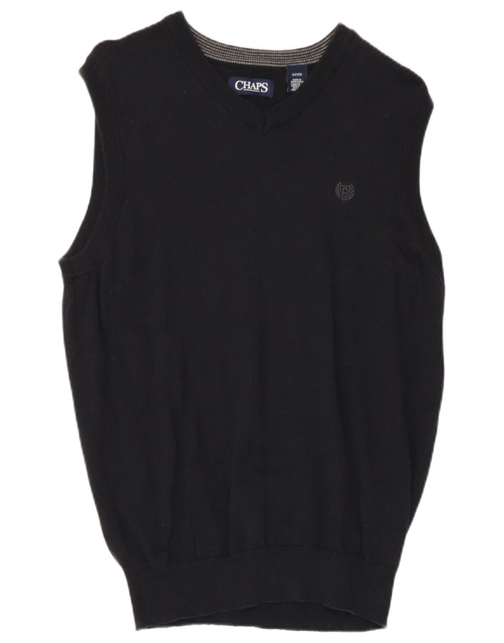 Chaps Herren-Tanktop aus schwarzer Baumwolle, Größe S