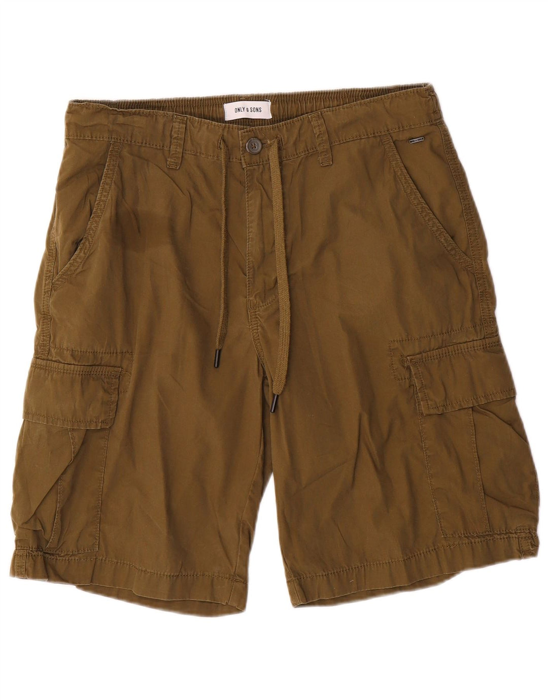 ONLY & SONS Herren Cargo-Shorts, Größe L, W34, Khaki, Baumwolle