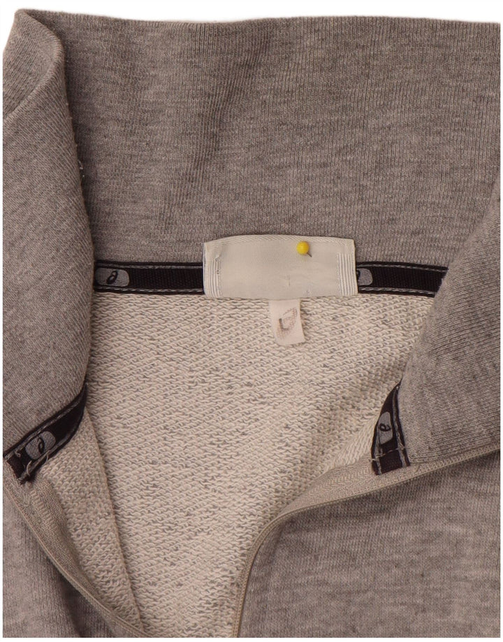 Asics Herren-Sweatshirt mit Reißverschluss am Hals, Größe L, Grau