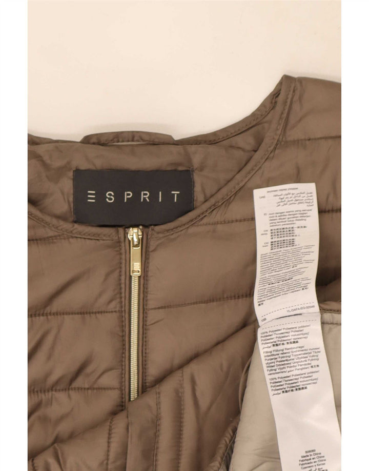 Esprit Damen Übergroße wattierte Jacke UK 6 XS Braun Polyester