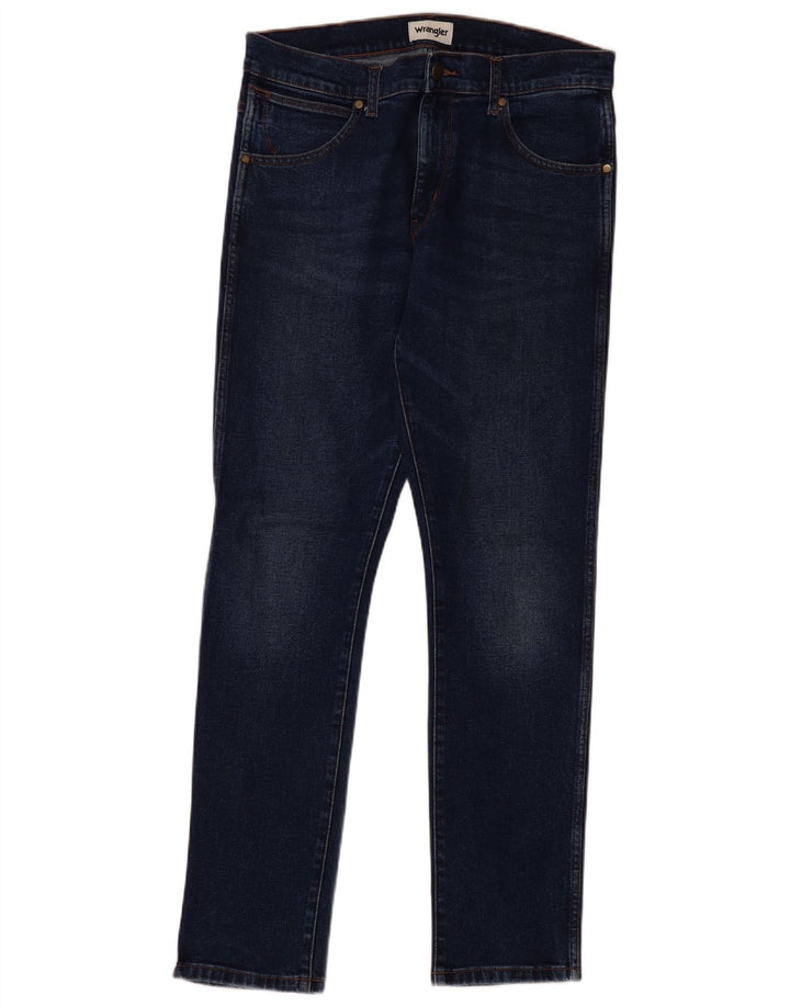 Wrangler Damen Larston Slim Jeans W32 L34 Marineblaue Baumwolle