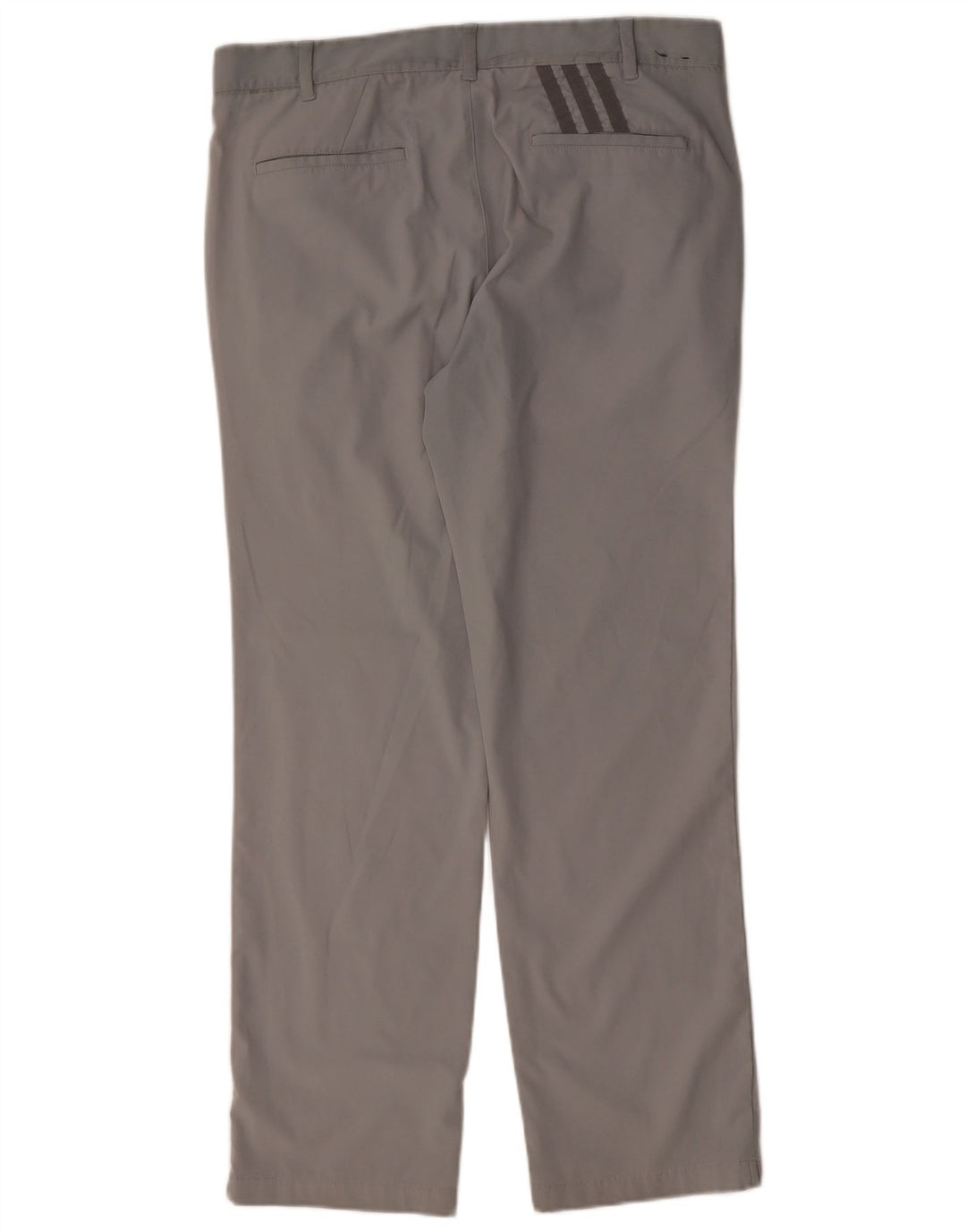 ADIDAS Mens Straight Chino Trousers W34 L32 Grey Polyester