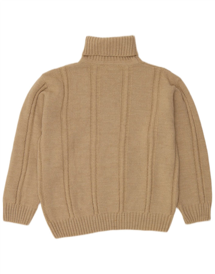 VINTAGE Rollkragenpullover für Herren, Größe 52, groß, beige, Polyacryl