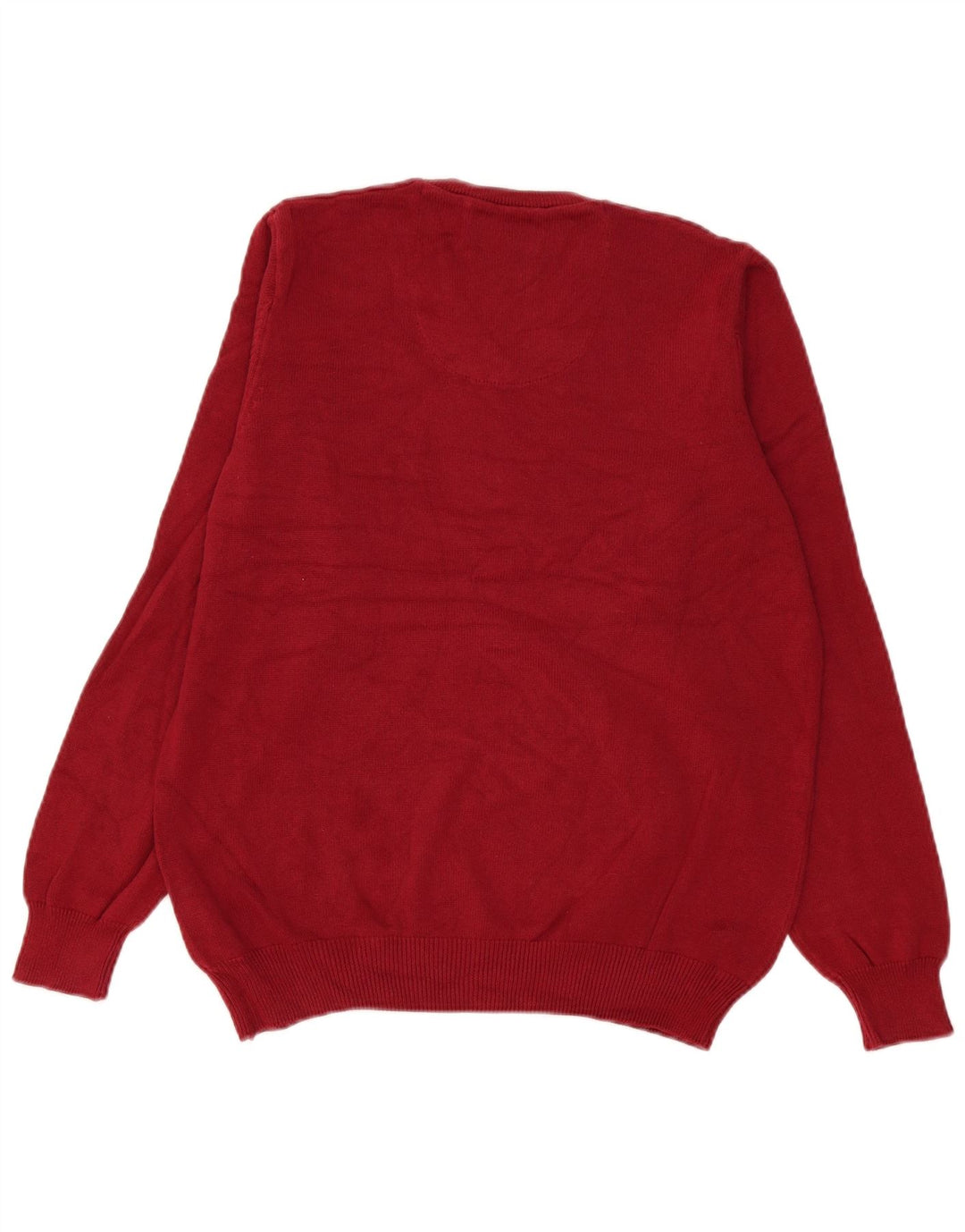 Marks & Spencer Herren-Pullover mit V-Ausschnitt aus mittelroter Baumwolle