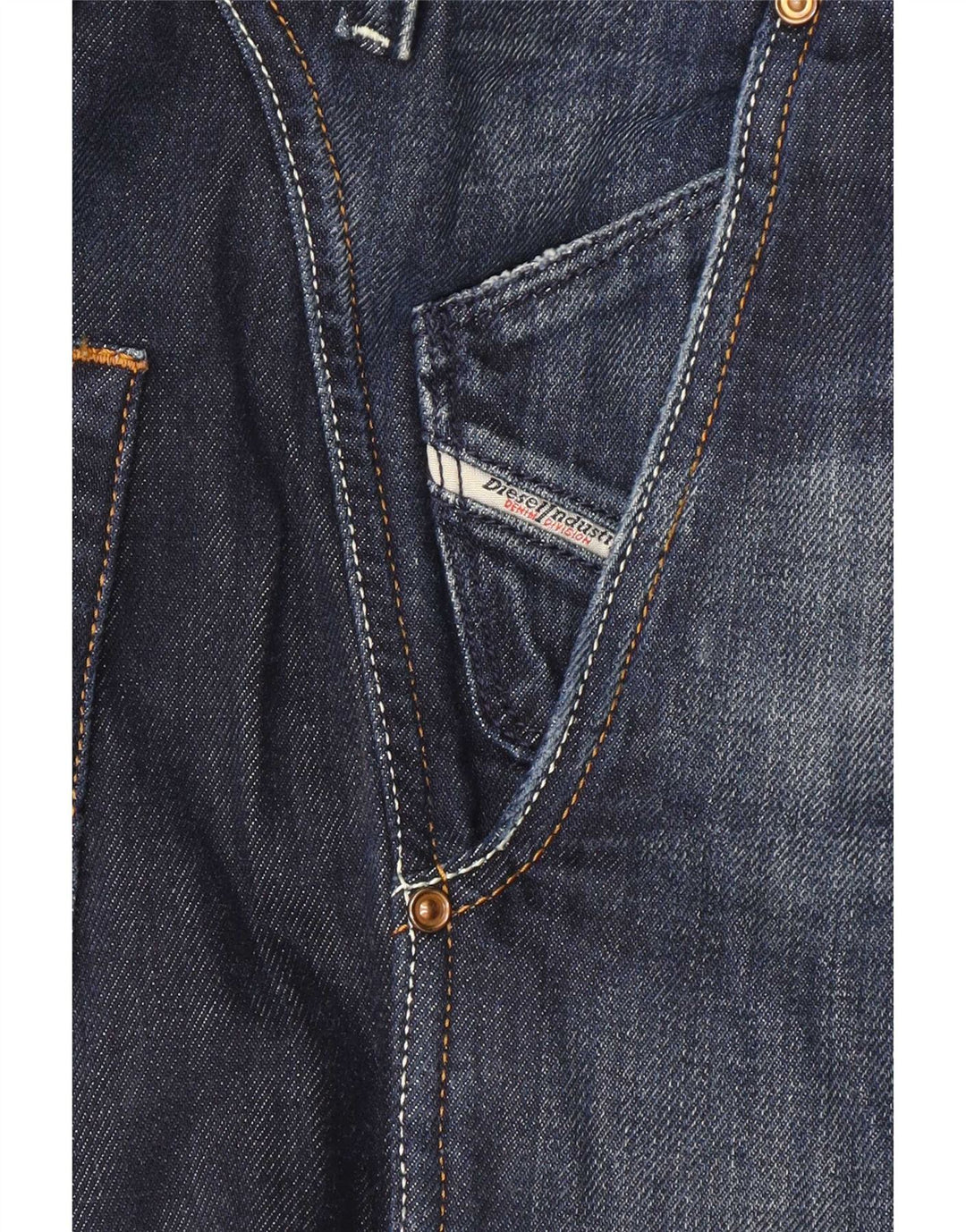 Diesel Herren Pheyo Distressed Straight Jeans W33 L34 Marineblaue Baumwolle