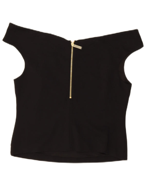 Ted Baker Damen Crop Off Shoulder Top Größe 5 XL Schwarze Viskose