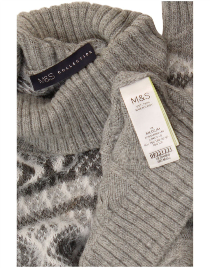 Marks & Spencer Damen-Pullover mit Rollkragen, Gr. 14, Mittelgrau