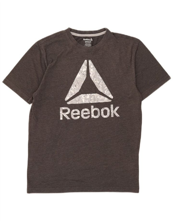 Reebok Herren Grafik T-Shirt Top Small Grau Baumwolle