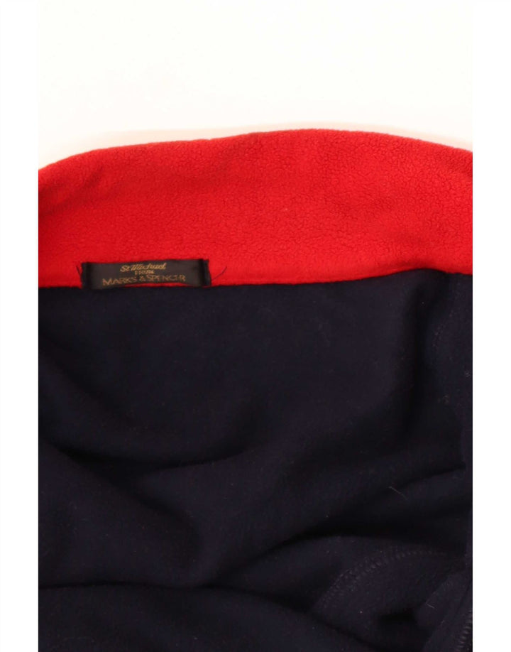 Marks & Spencer Herren Fleecejacke UK 36 Small Marineblau Farbblock