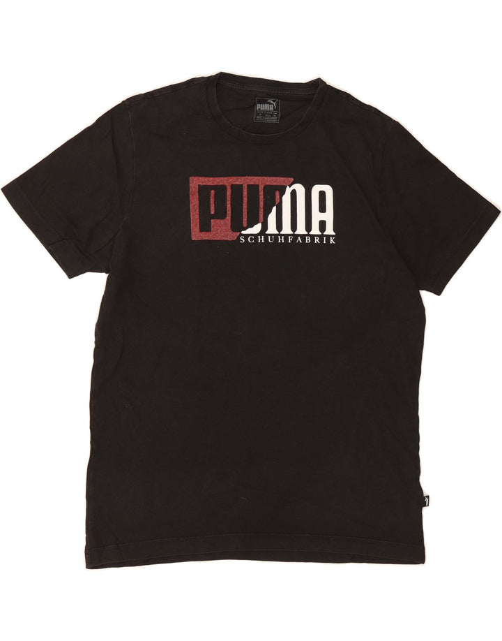 PUMA Mens Graphic T-Shirt Top Medium Black Vintage Puma and Second-Hand Puma from Messina Hembry 