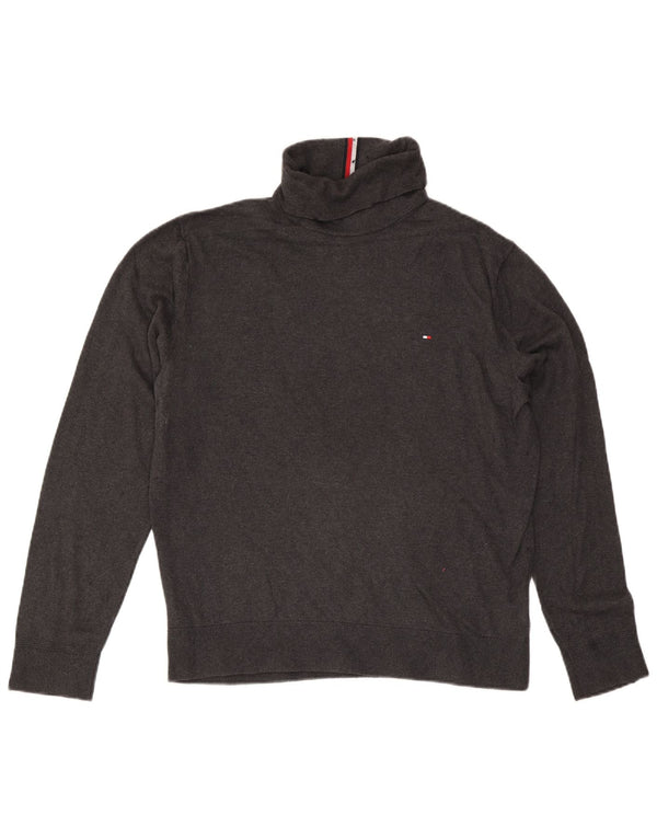Tommy Hilfiger Herren-Pullover mit Rollkragen, XL, graue Baumwolle