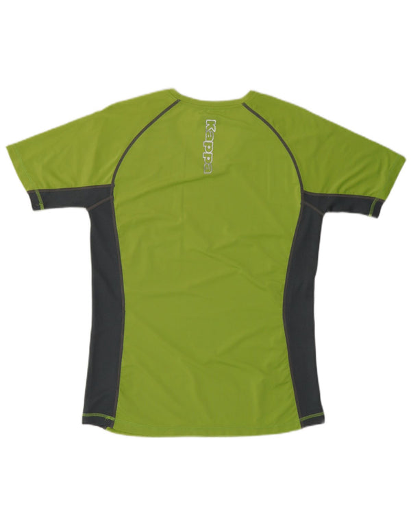 KAPPA Damen Grafik-T-Shirt-Oberteil UK 16 Large Grün Colourblock Polyester