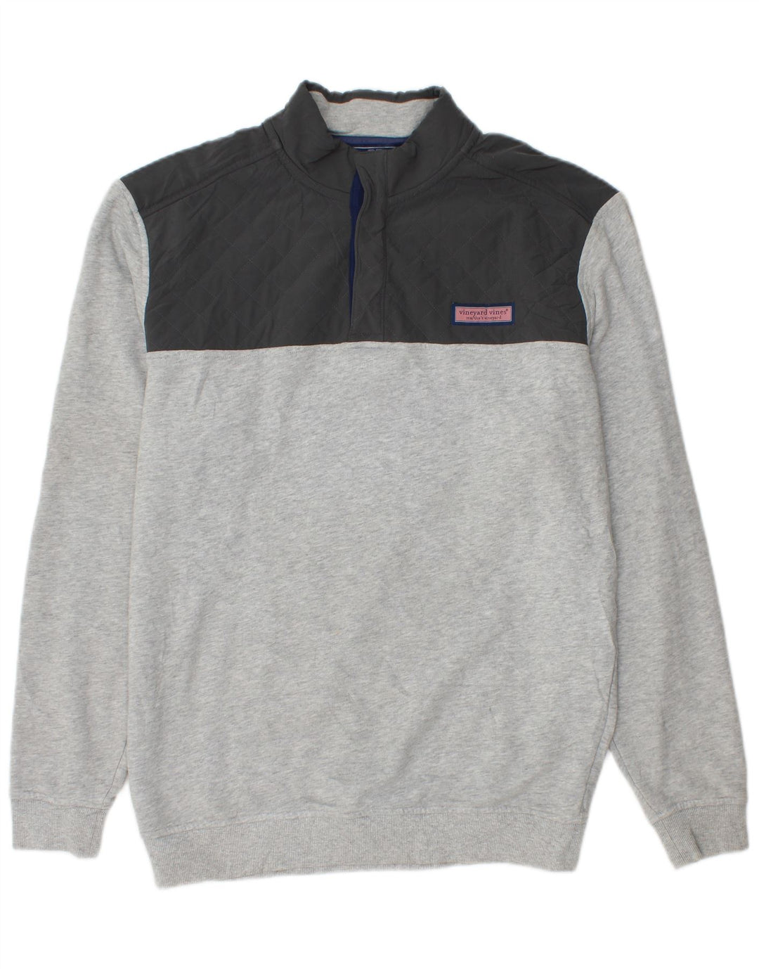 VINEYARD VINES Herren-Sweatshirt mit lockerer Passform, Mittelgrau, Farbblock