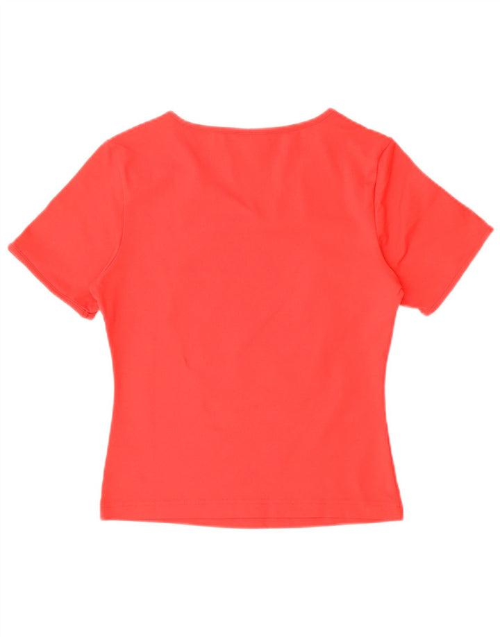Adidas Damen T-Shirt Top UK 12 Mittelrotes Polyester