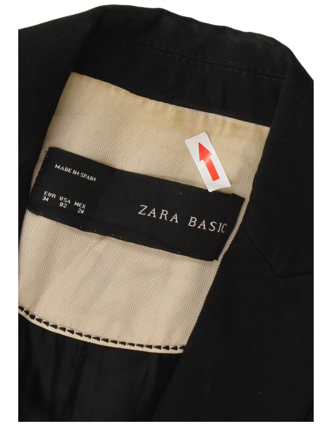 Zara Damen 1-Knopf-Blazerjacke EU 34 2XS Schwarzes Acetat