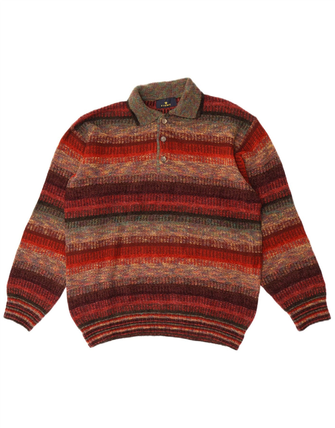 Fiume Herren-Pullover mit Rollkragen, groß, mehrfarbig, gestreift, Acryl