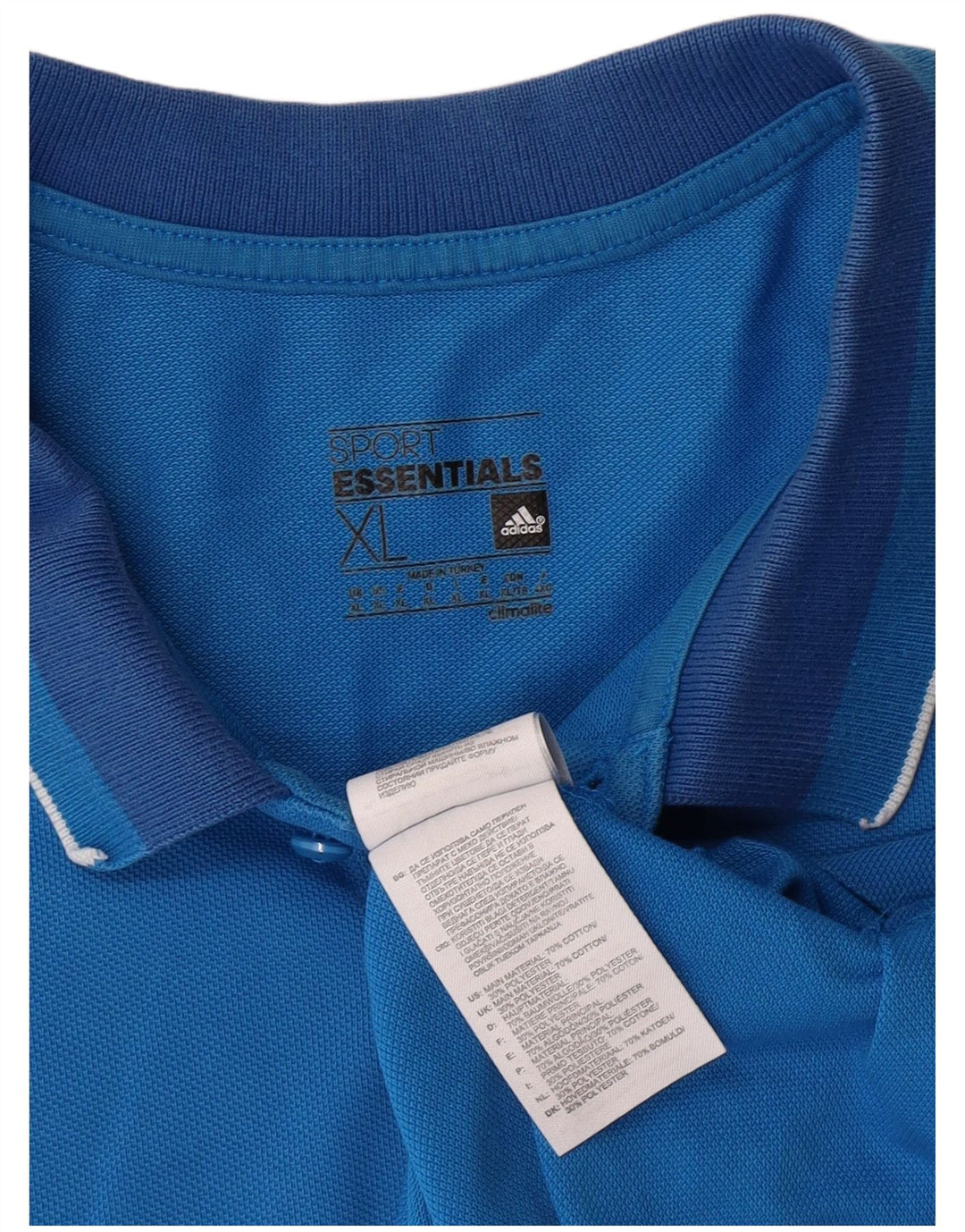 ADIDAS Herren Poloshirt XL Blau Baumwolle