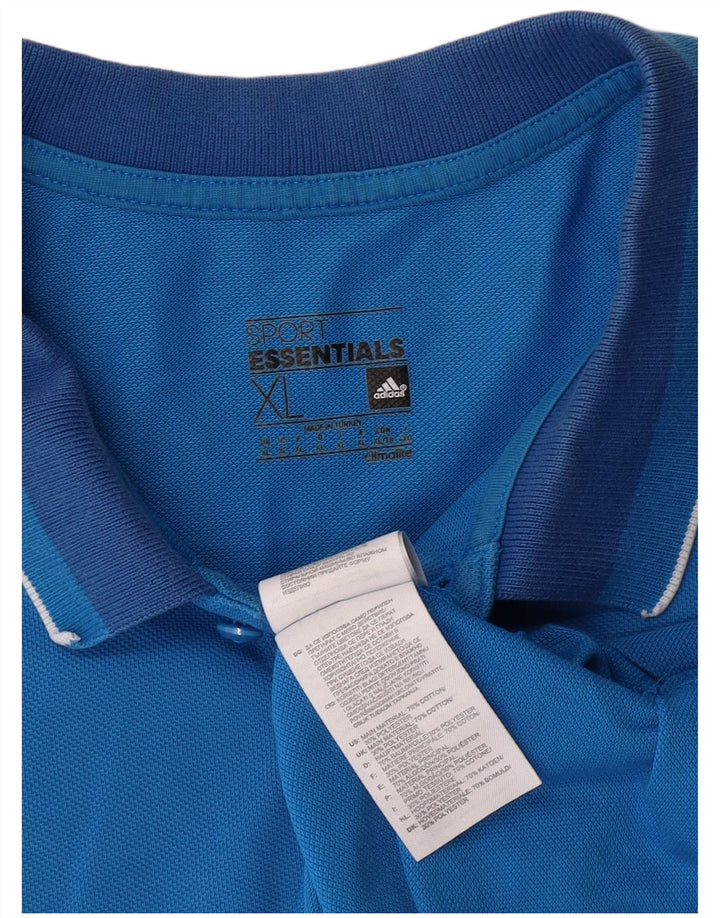 ADIDAS Herren Poloshirt XL Blau Baumwolle