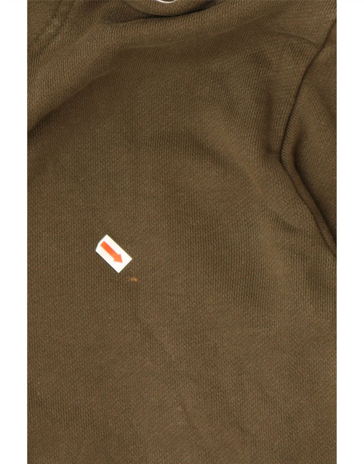 ADIDAS Damen Graphic Hoodie Pullover UK 14 Medium Khaki Baumwolle