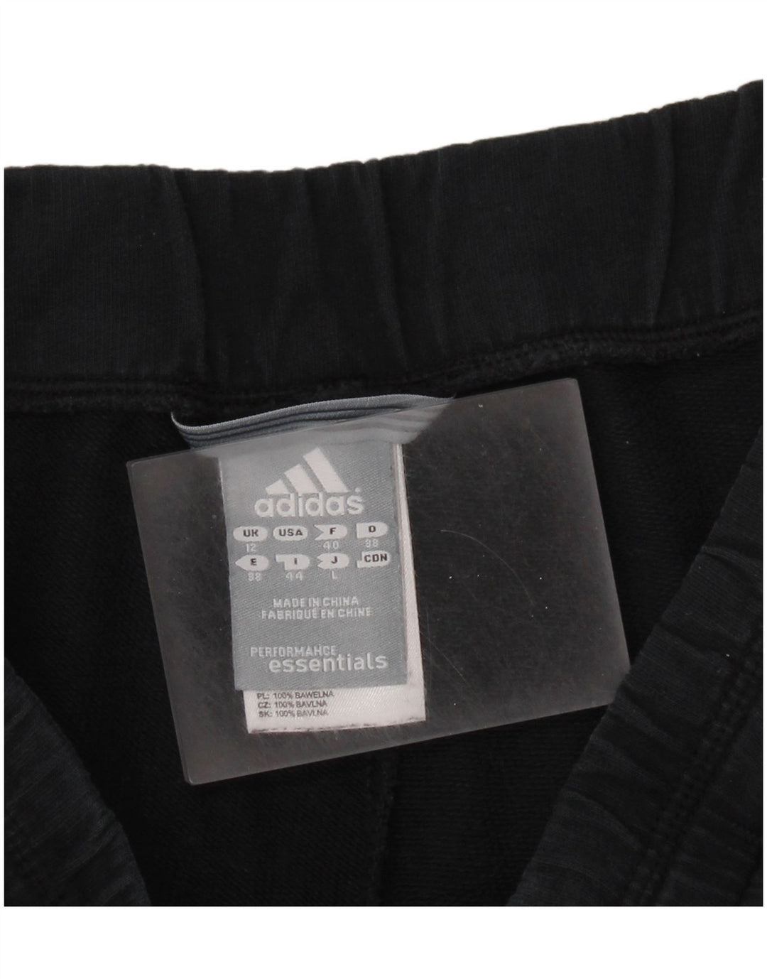 ADIDAS Damen Trainingshose UK 12 Mittelschwarze Baumwolle