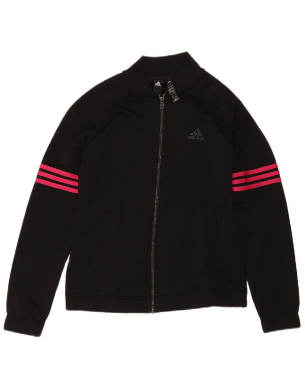 Adidas Damen Trainingsanzug Top Jacke UK 12/14 Medium Schwarz Polyester