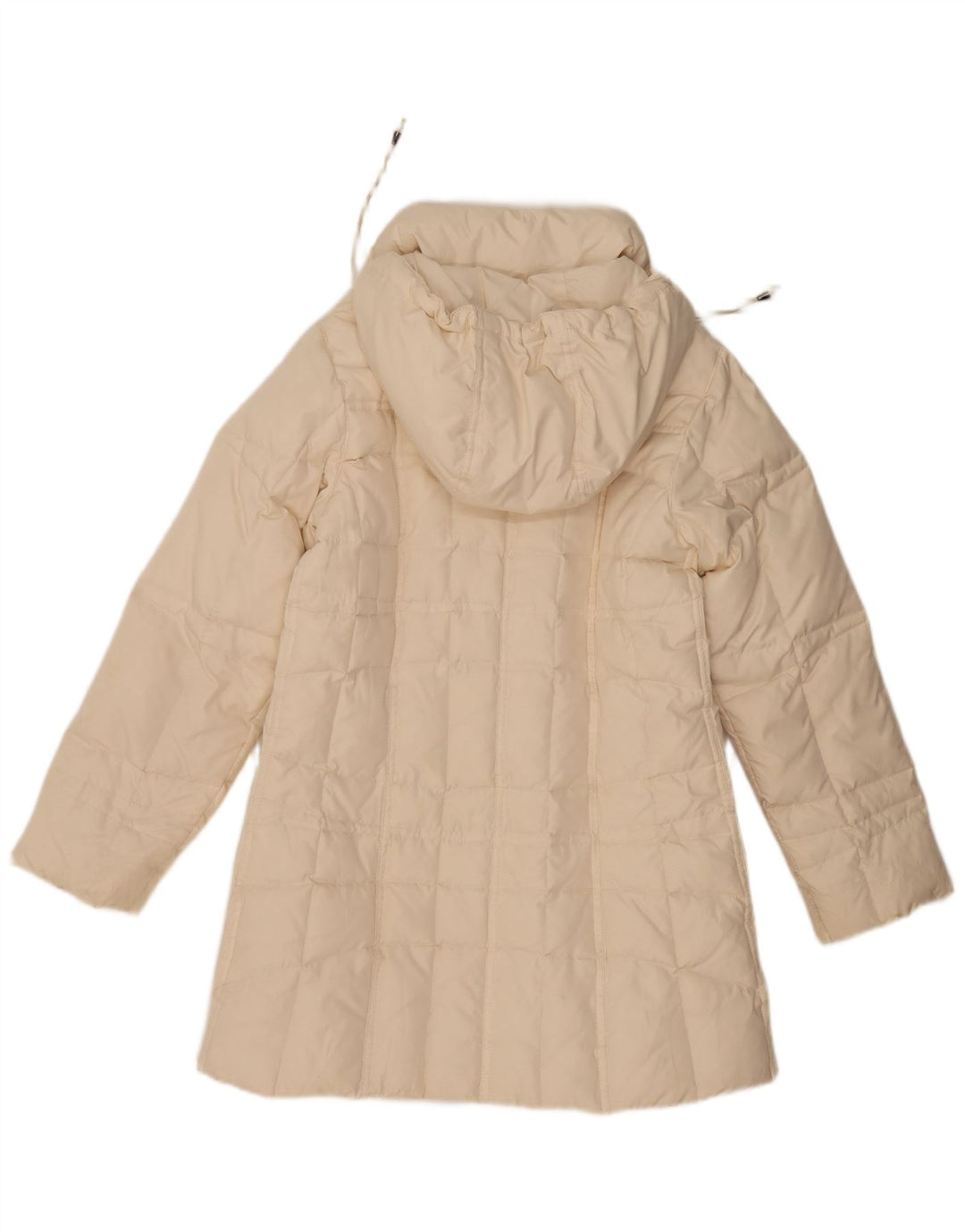 Gepolsterter Vintage-Damenmantel mit Kapuze IT 44 Mittelweißes Polyester