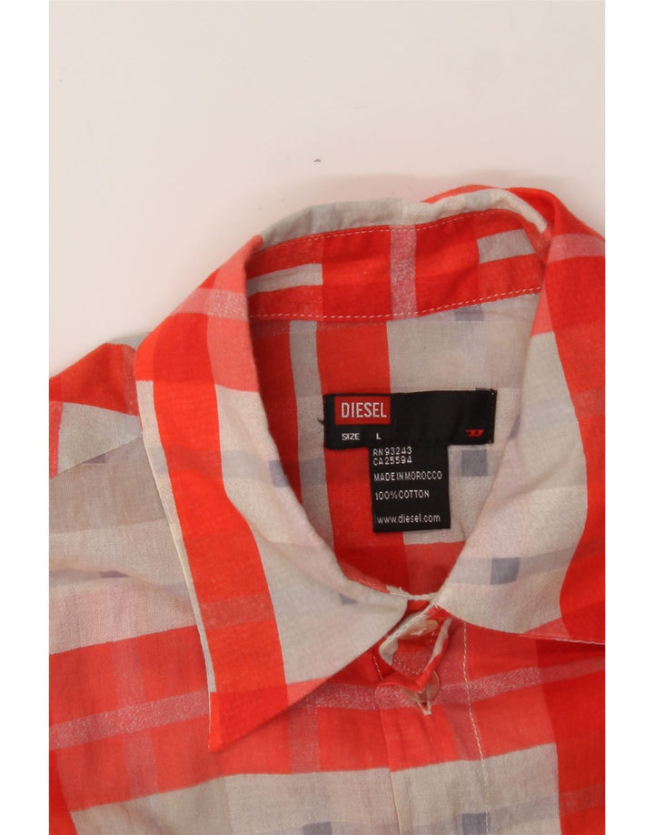 DIESEL Boys Shirt 10-11 Years Large  Red Check Cotton Vintage Diesel and Second-Hand Diesel from Messina Hembry 