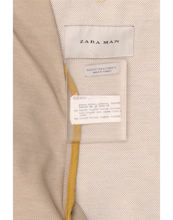 ZARA Herren-Blazer mit 2 Knöpfen, EU 52, groß, grau, Polyester