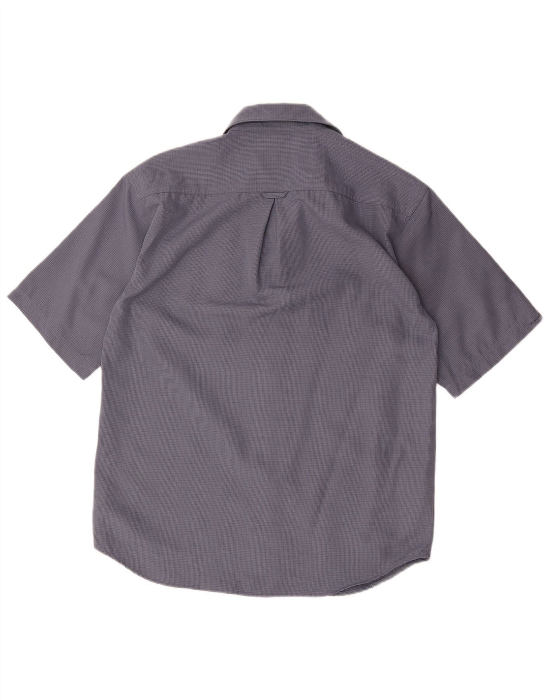 Columbia Herren-Kurzarmhemd, kleines blaues Gingham-Polyester
