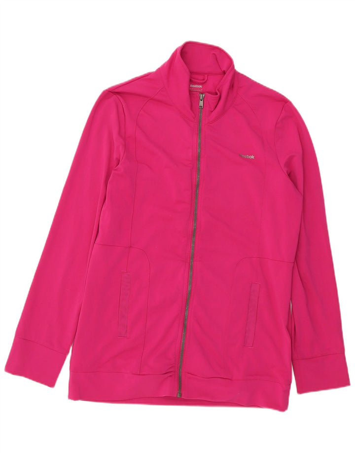 Reebok Damen Trainingsanzug Top Jacke UK 16/18 Large Pink Polyester