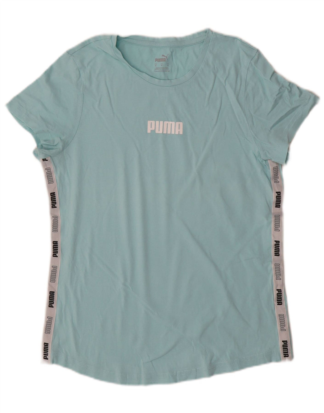 PUMA Damen Grafik T-Shirt Top UK 12 Mittelblau Farbblock