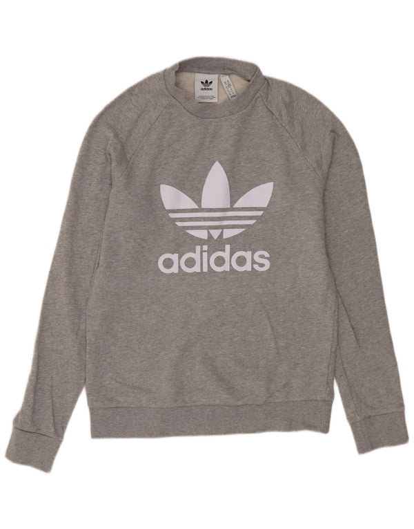 ADIDAS Herren Grafik Sweatshirt Pullover XS Grau Baumwolle