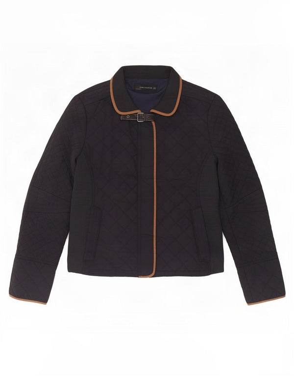 Zara Damen Steppjacke UK 18 XL Marineblau Polyester