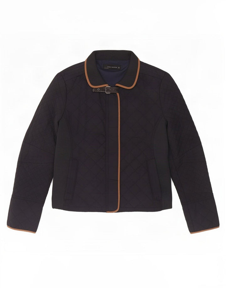 Zara Damen Steppjacke UK 18 XL Marineblau Polyester