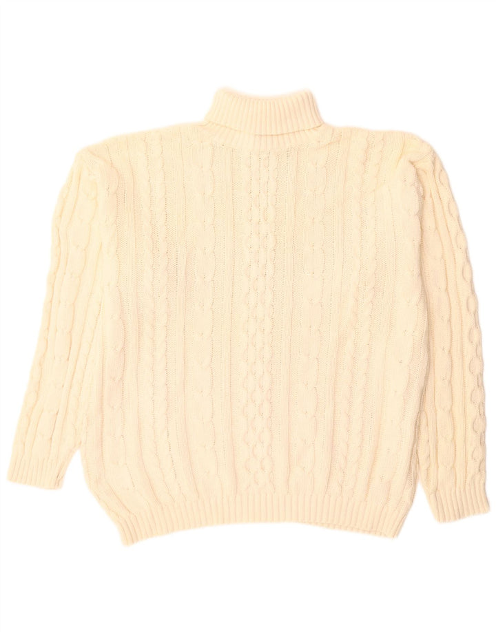 Vintage Herren Rollkragenpullover Pullover Groß Beige