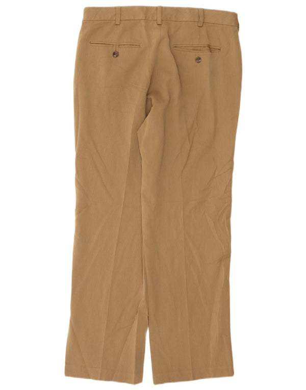 Izod Mens Straight Chino Trousers W32 L30  Beige Polyester