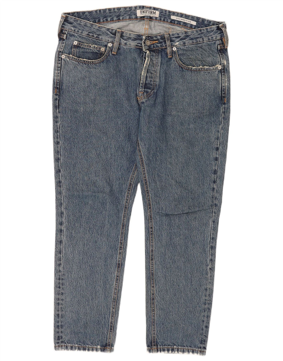 Uniform Damen Slim Jeans W33 L27 Blaue Baumwolle