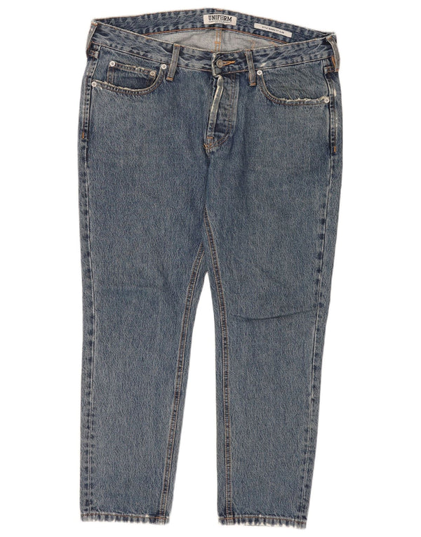 Uniform Damen Slim Jeans W33 L27 Blaue Baumwolle