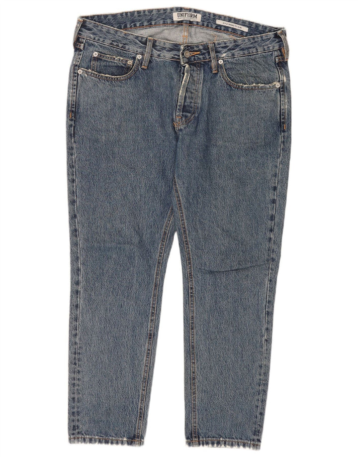 Uniform Damen Slim Jeans W33 L27 Blaue Baumwolle
