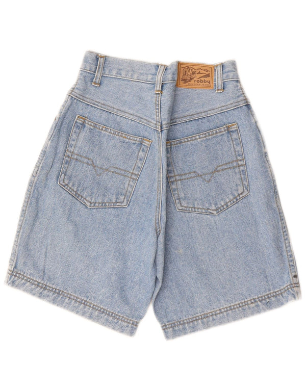 VINTAGE Jeansshorts für Mädchen mit weitem Bein und hoher Taille, 11–12 Jahre, W22, Blau