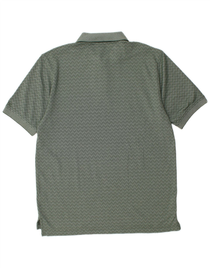 Izod Herren-Poloshirt aus mittelgrüner Chevron-Baumwolle