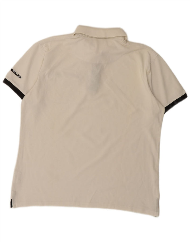 Trussardi Herren-Poloshirt, groß, aus weißer Baumwolle