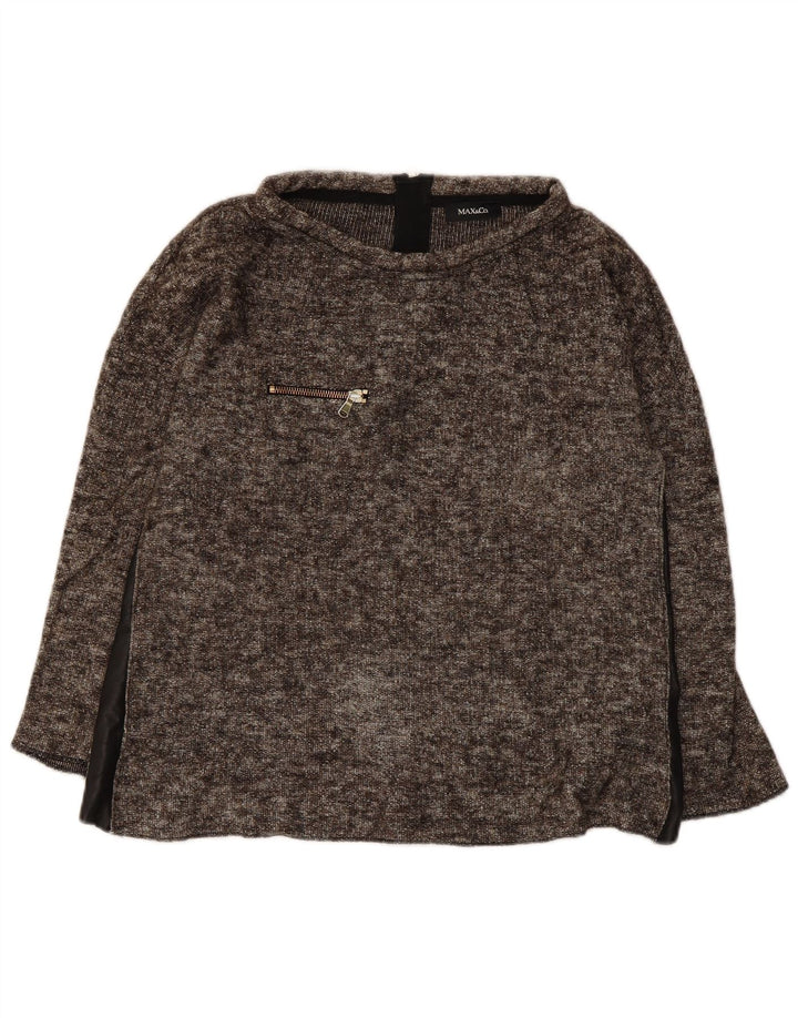 Max & Co. Damen Top Langarm UK 12 Mittelbraun meliert